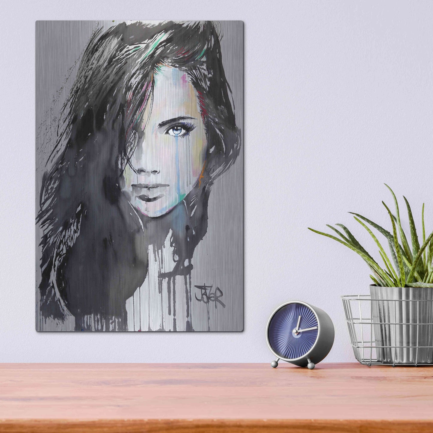 Luxe Metal Art 'Talisman' by Loui Jover, Metal Wall Art,12x16