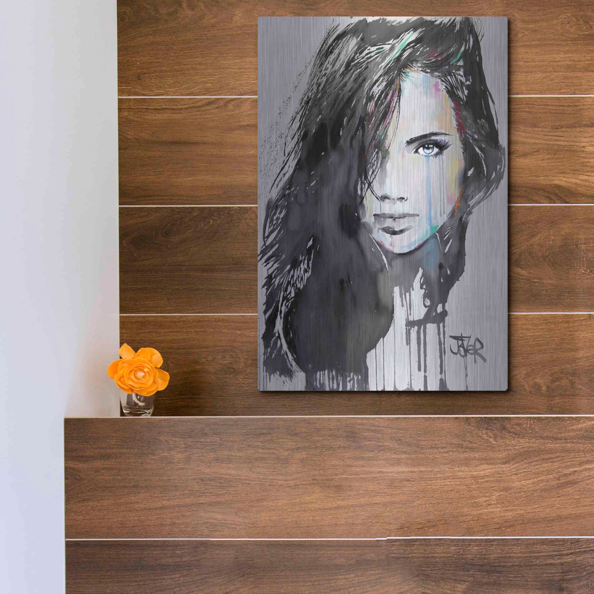 Luxe Metal Art 'Talisman' by Loui Jover, Metal Wall Art,12x16