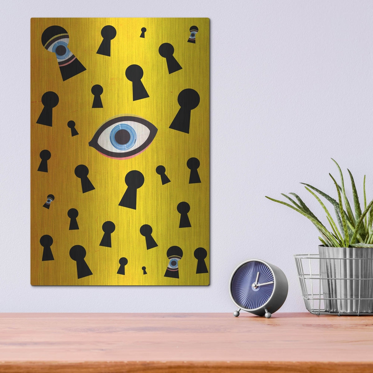 Luxe Metal Art 'They Are Watching' by Elo Marc, Metal Wall Art,12x16