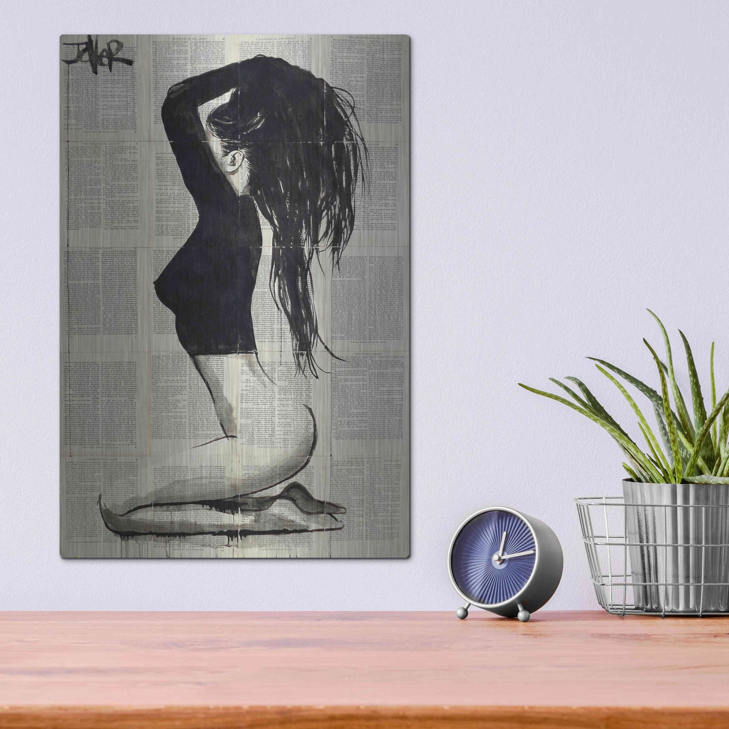 Luxe Metal Art 'The Black Top' by Loui Jover, Metal Wall Art,12x16