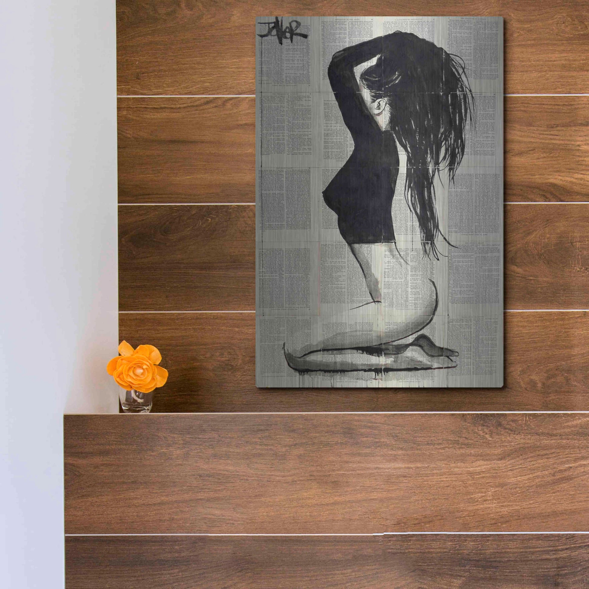 Luxe Metal Art 'The Black Top' by Loui Jover, Metal Wall Art,12x16