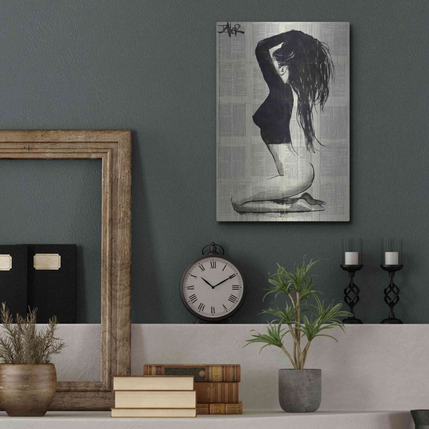 Luxe Metal Art 'The Black Top' by Loui Jover, Metal Wall Art,12x16