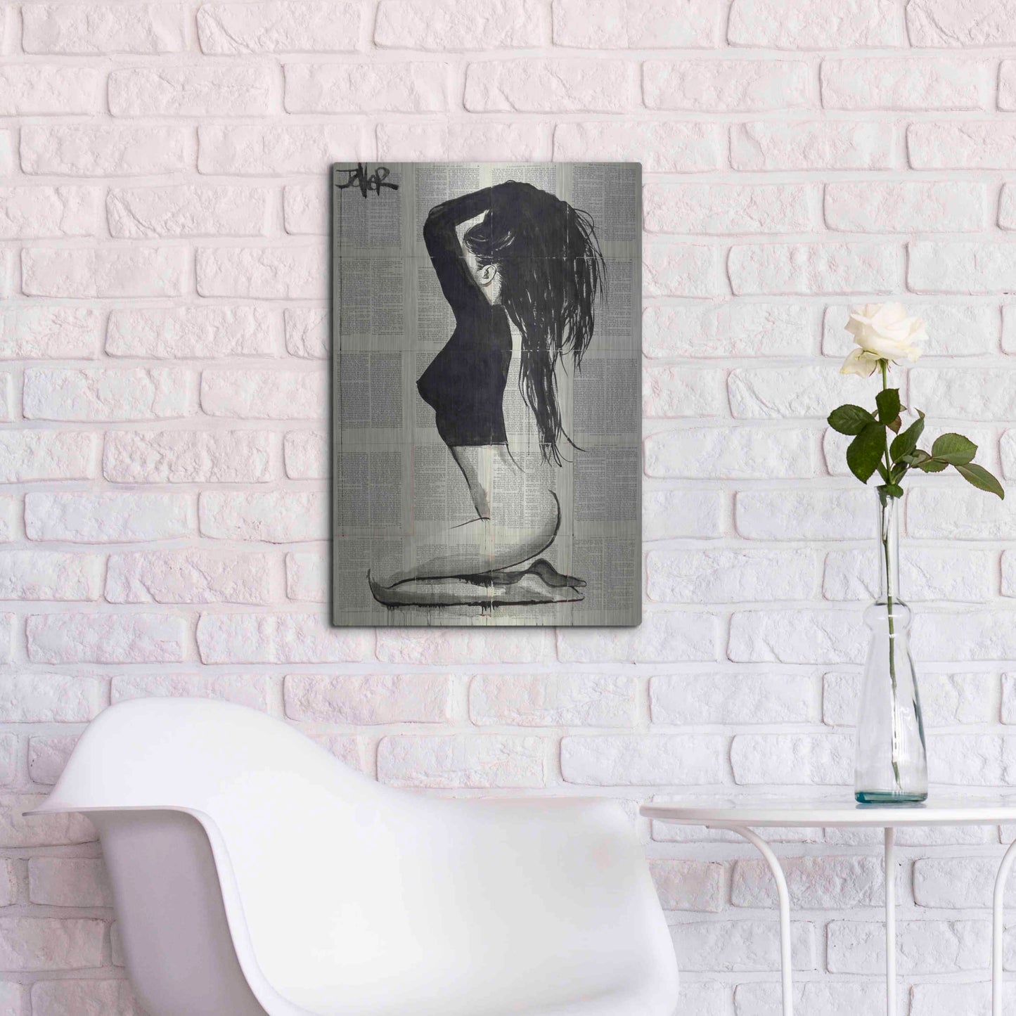 Luxe Metal Art 'The Black Top' by Loui Jover, Metal Wall Art,16x24