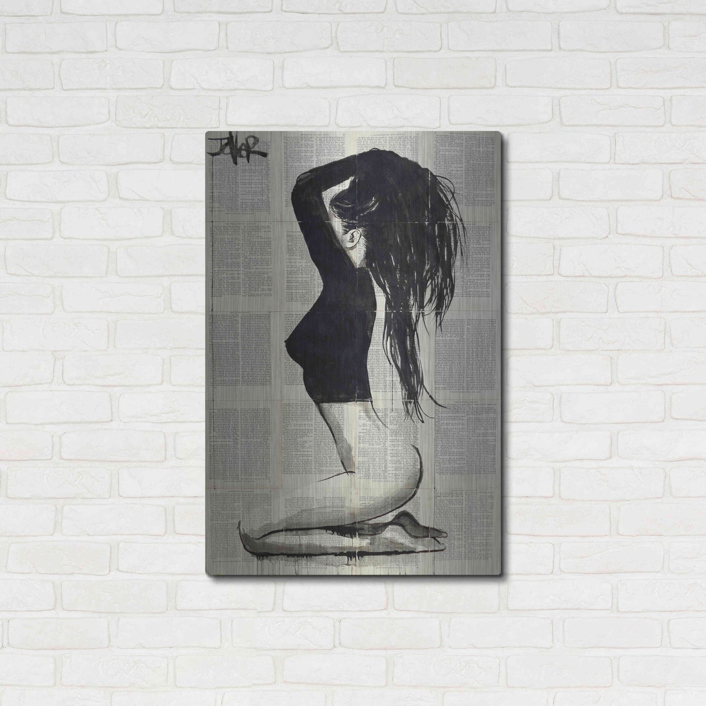 Luxe Metal Art 'The Black Top' by Loui Jover, Metal Wall Art,24x36