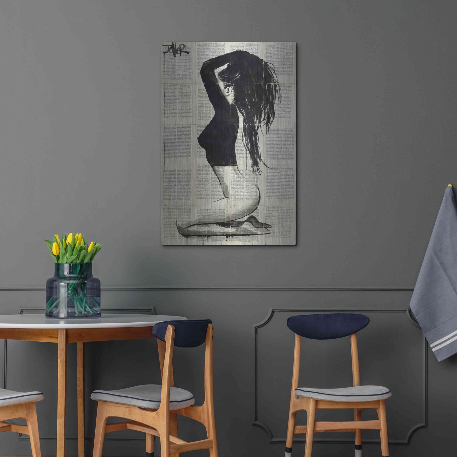 Luxe Metal Art 'The Black Top' by Loui Jover, Metal Wall Art,24x36