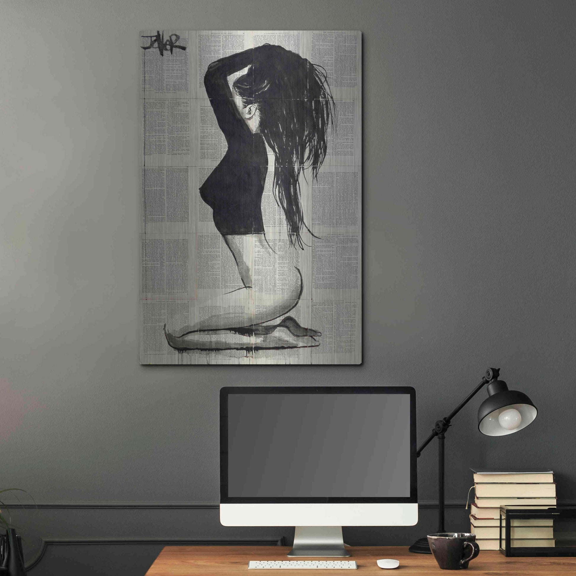 Luxe Metal Art 'The Black Top' by Loui Jover, Metal Wall Art,24x36