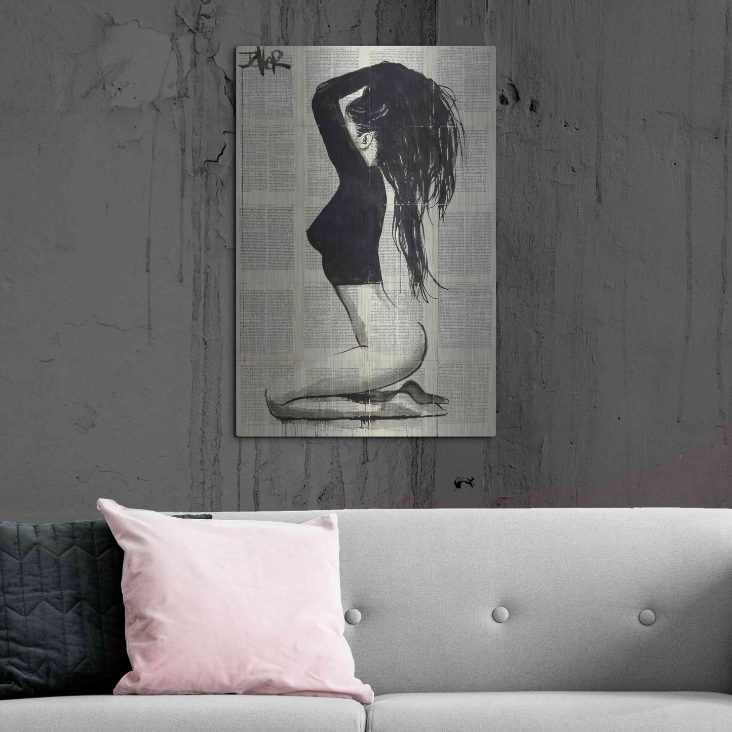 Luxe Metal Art 'The Black Top' by Loui Jover, Metal Wall Art,24x36