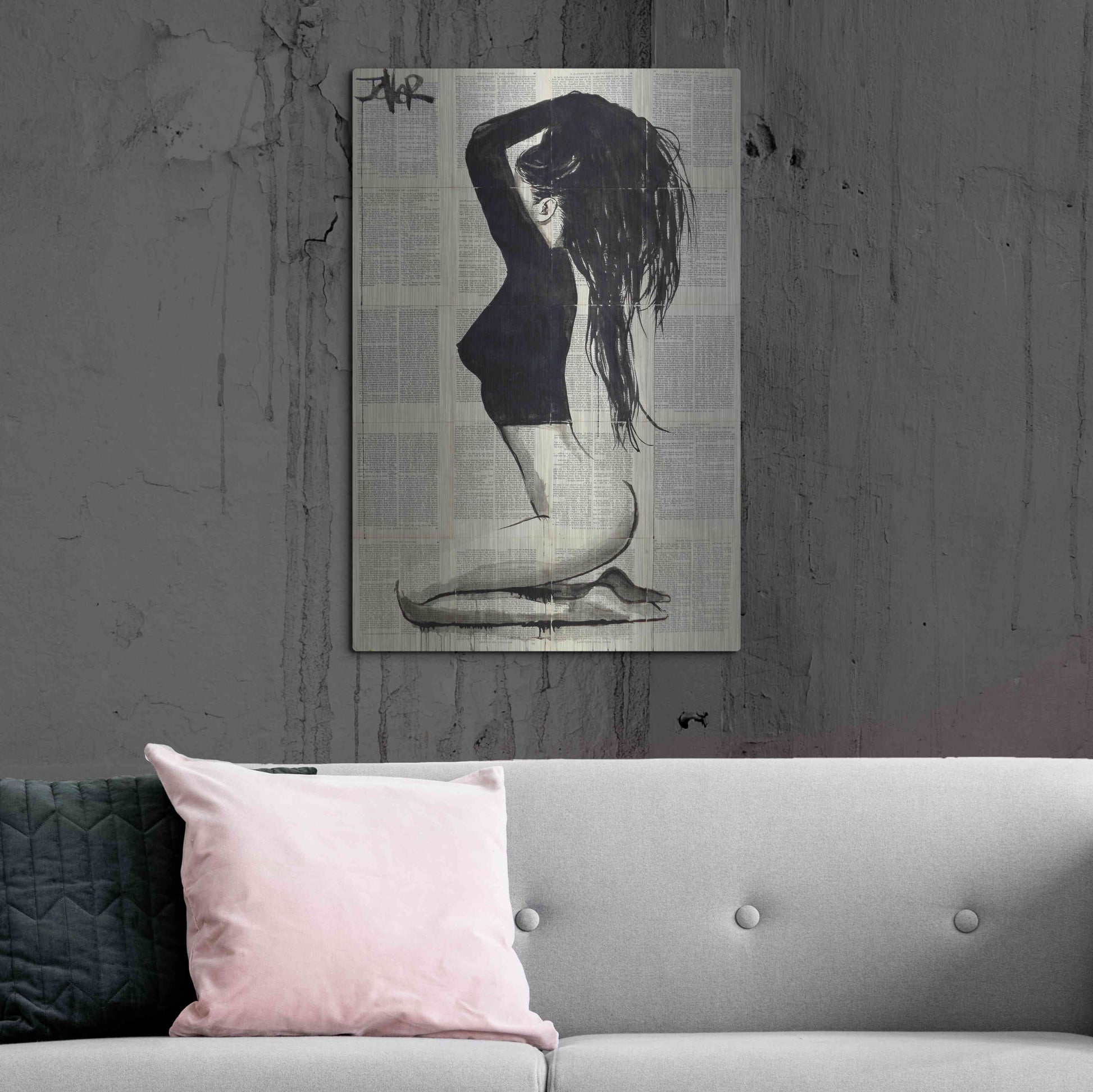 Luxe Metal Art 'The Black Top' by Loui Jover, Metal Wall Art,24x36