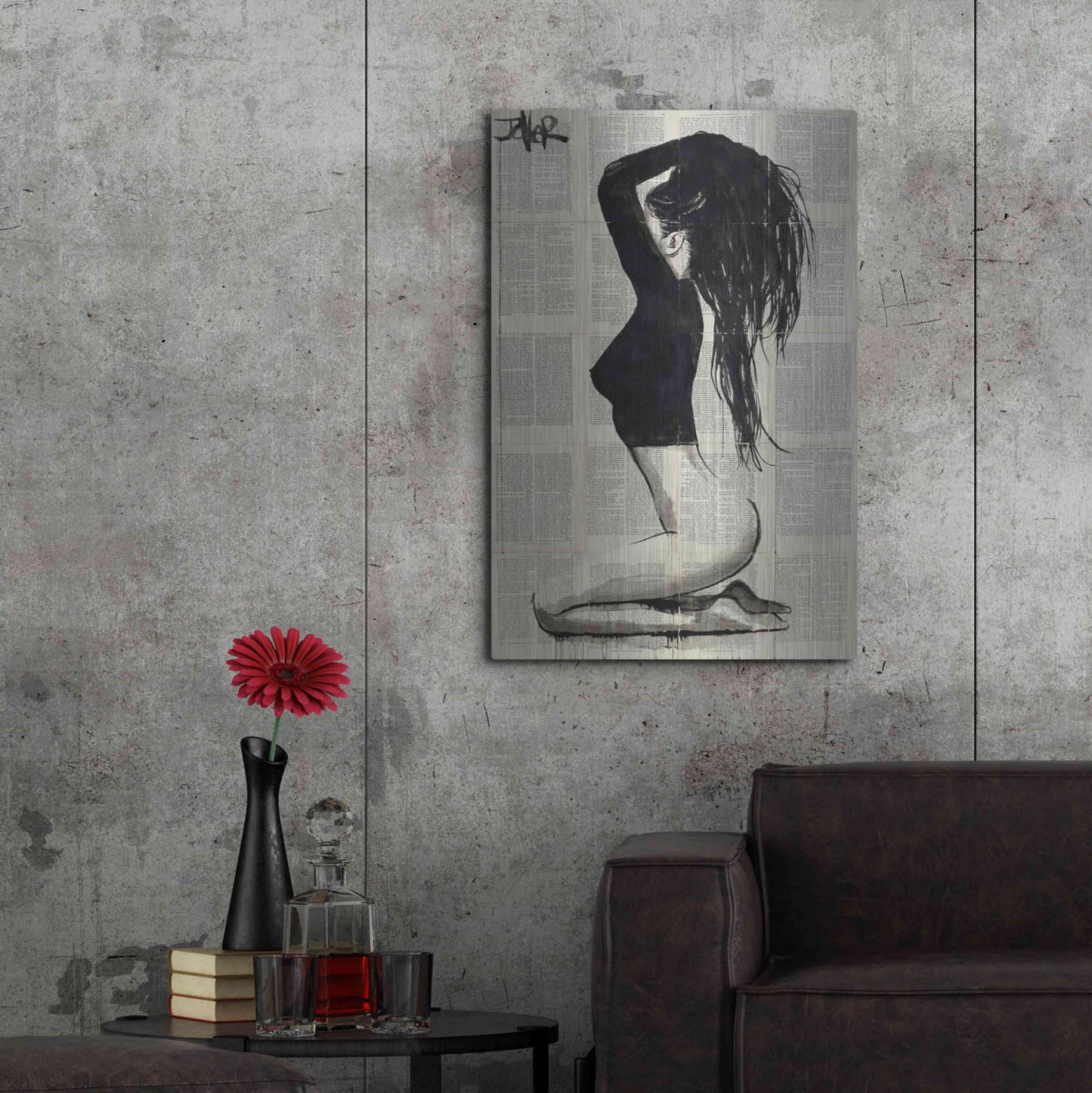 Luxe Metal Art 'The Black Top' by Loui Jover, Metal Wall Art,24x36