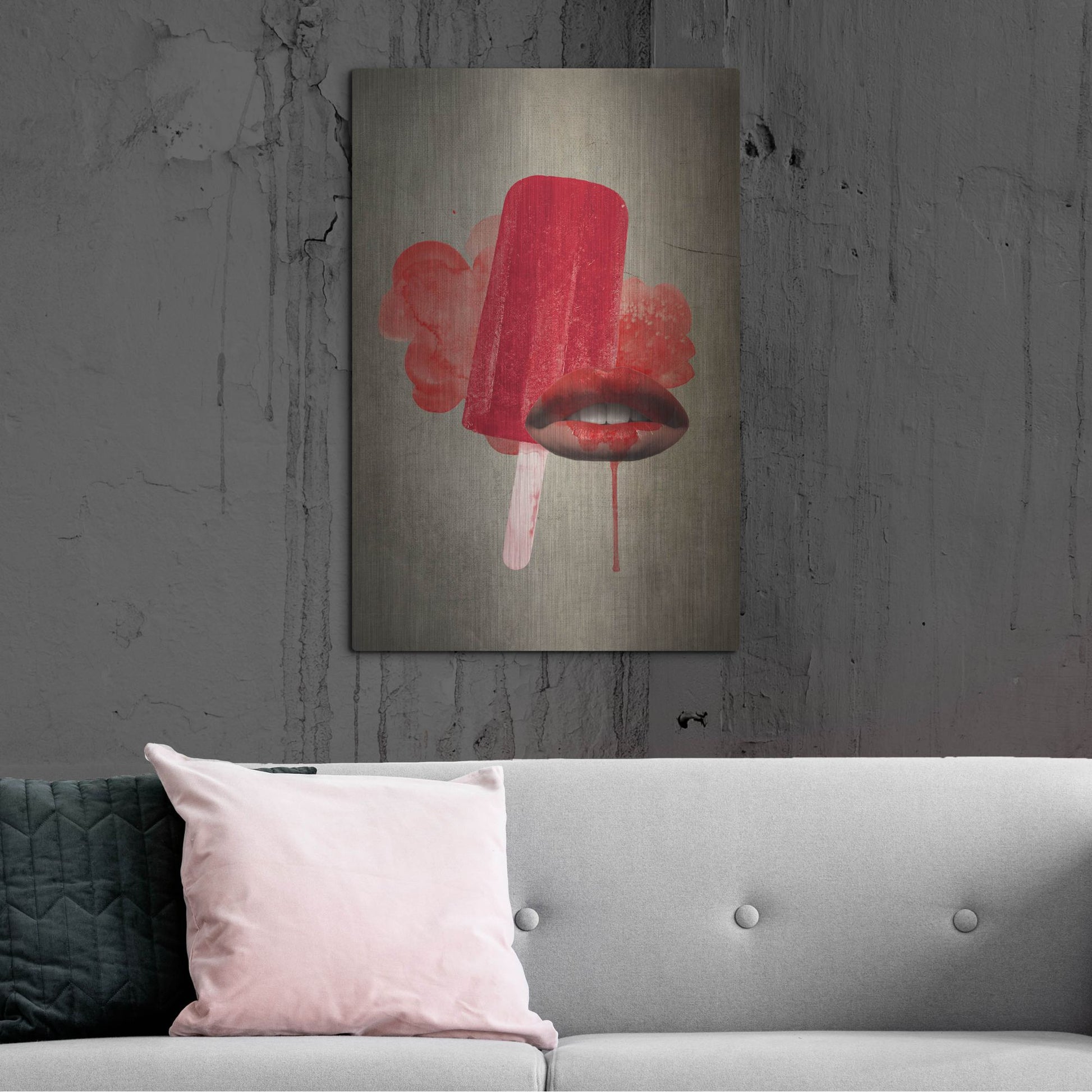 Luxe Metal Art 'Cold Kiss' by Elo Marc, Metal Wall Art,24x36