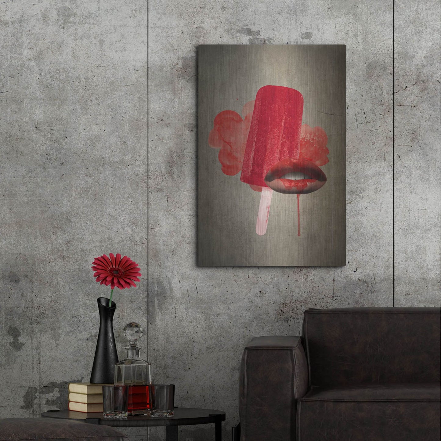 Luxe Metal Art 'Cold Kiss' by Elo Marc, Metal Wall Art,24x36