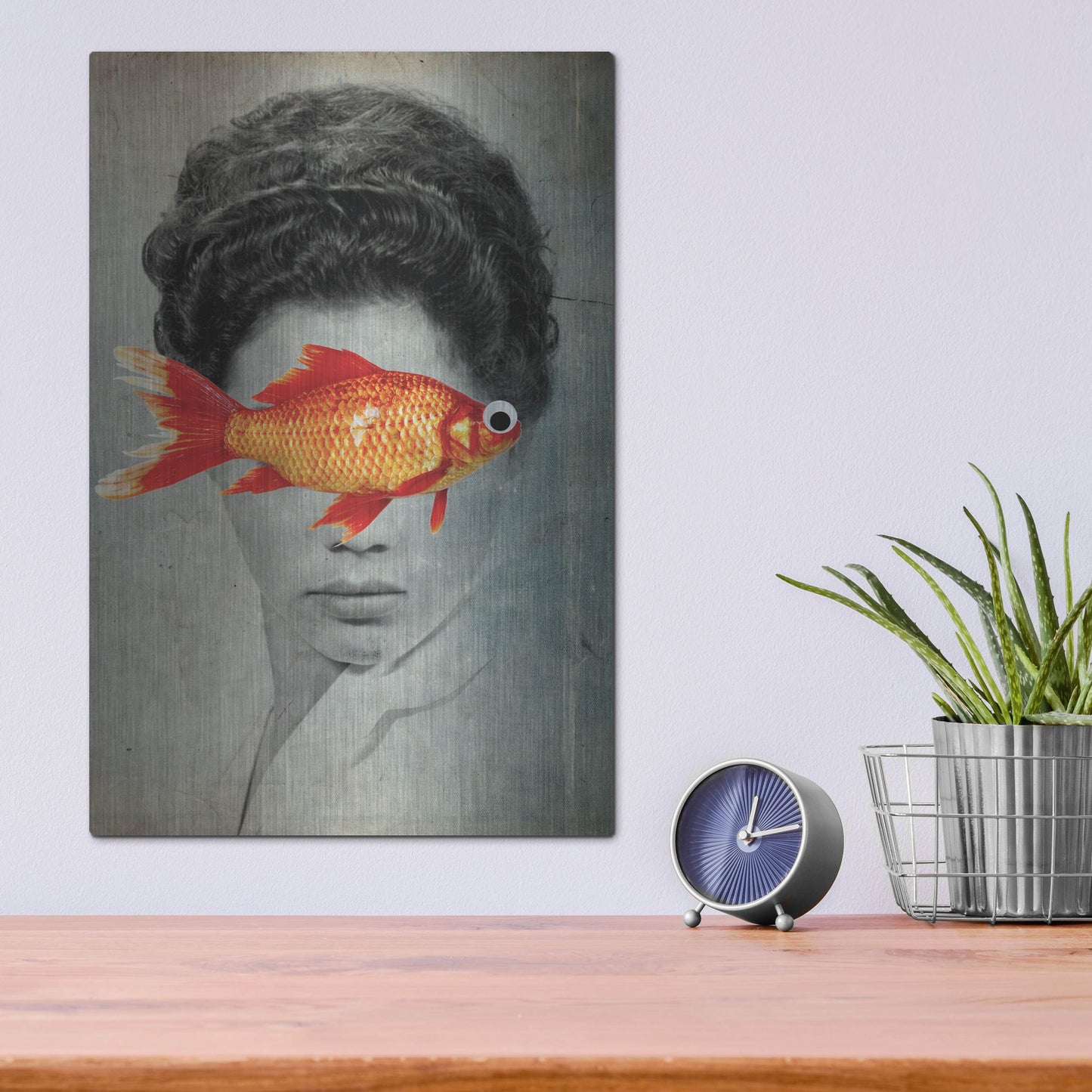 Luxe Metal Art 'Fish Eye' by Elo Marc, Metal Wall Art,12x16