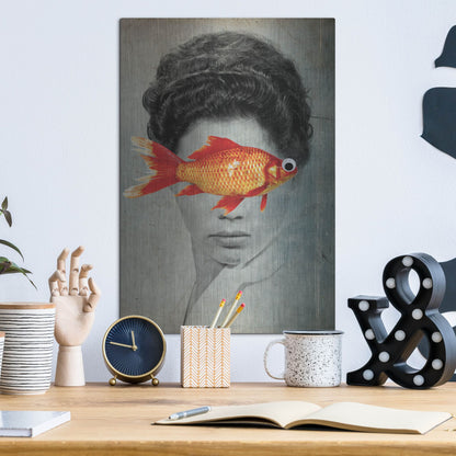 Luxe Metal Art 'Fish Eye' by Elo Marc, Metal Wall Art,12x16