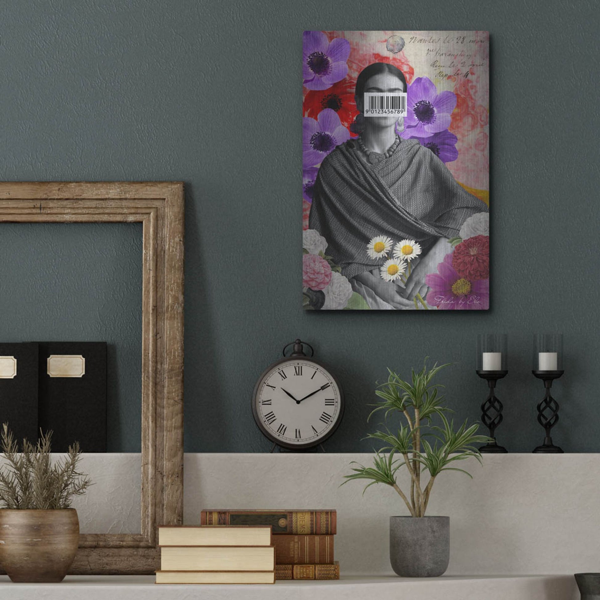 Luxe Metal Art 'Frida' by Elo Marc, Metal Wall Art,12x16