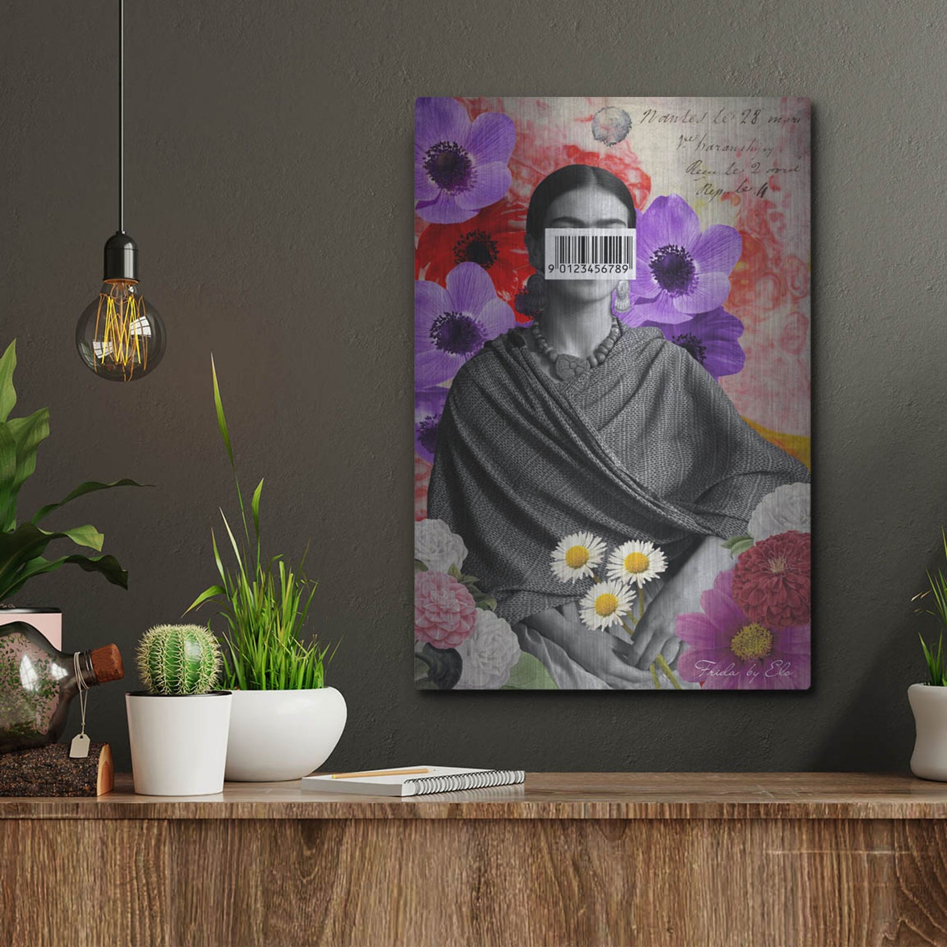 Luxe Metal Art 'Frida' by Elo Marc, Metal Wall Art,12x16