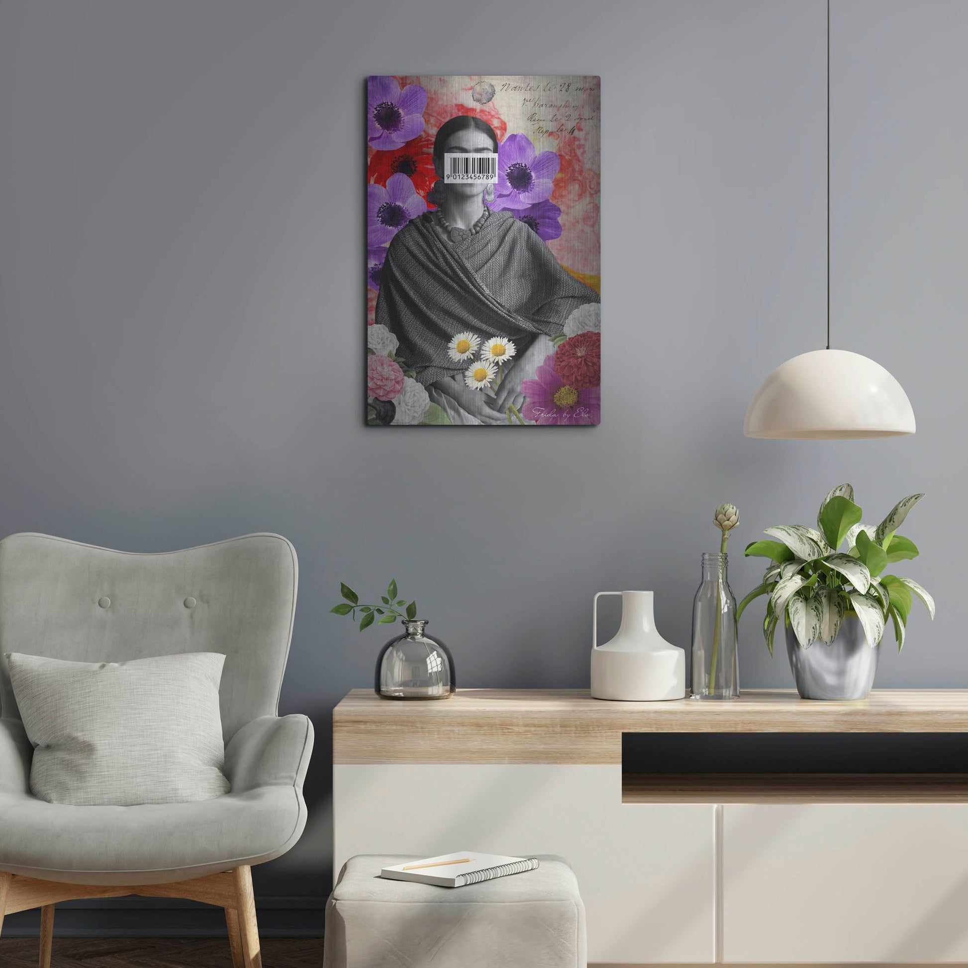 Luxe Metal Art 'Frida' by Elo Marc, Metal Wall Art,16x24