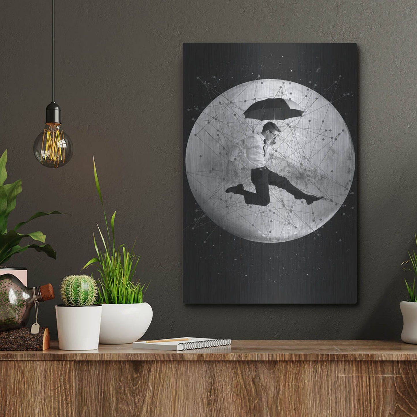 Luxe Metal Art 'Men Are From Mars' by Elo Marc, Metal Wall Art,12x16