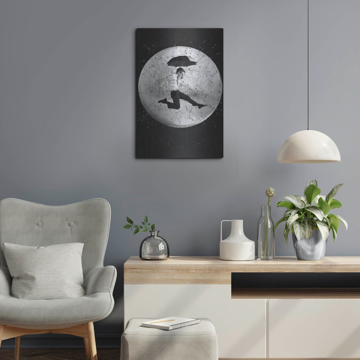 Luxe Metal Art 'Men Are From Mars' by Elo Marc, Metal Wall Art,16x24