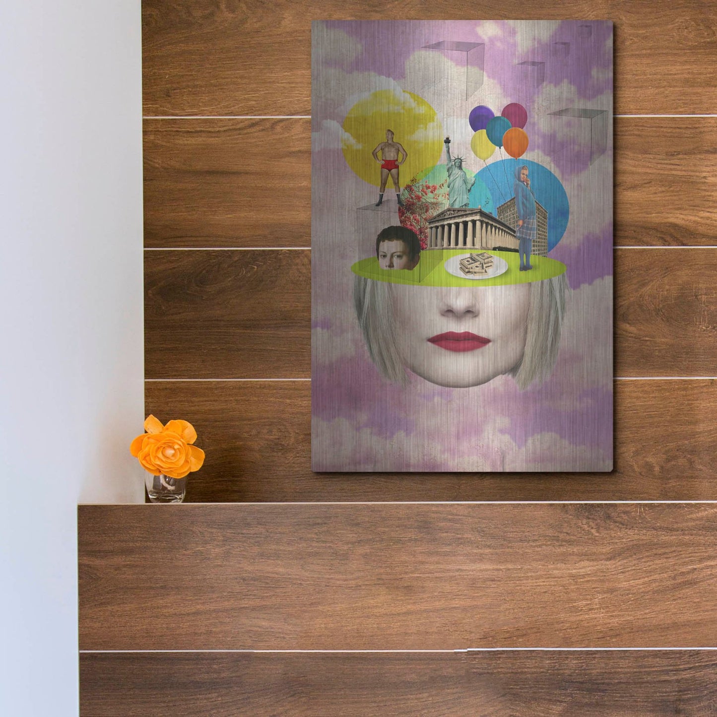 Luxe Metal Art 'Uncertainty' by Elo Marc, Metal Wall Art,12x16
