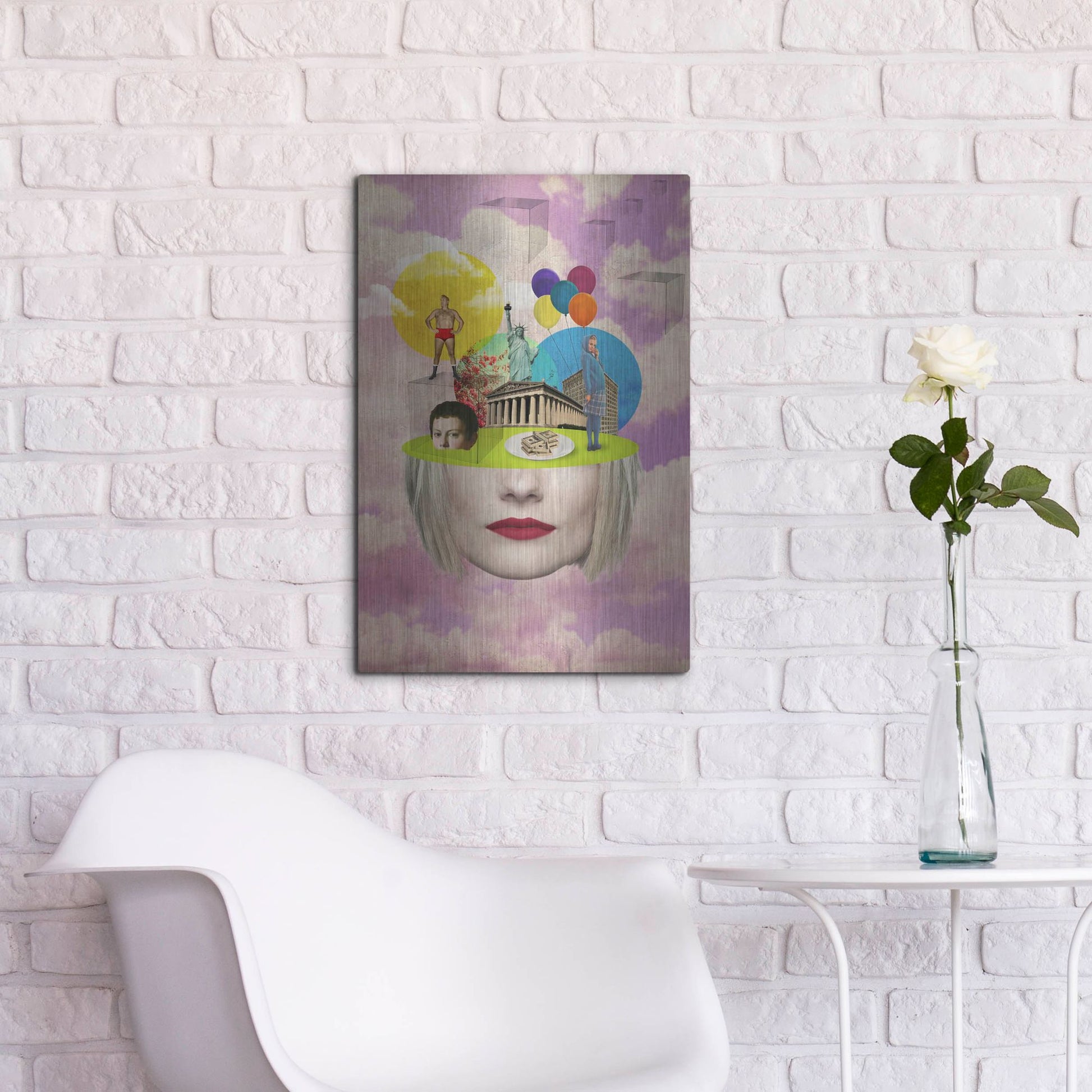 Luxe Metal Art 'Uncertainty' by Elo Marc, Metal Wall Art,16x24