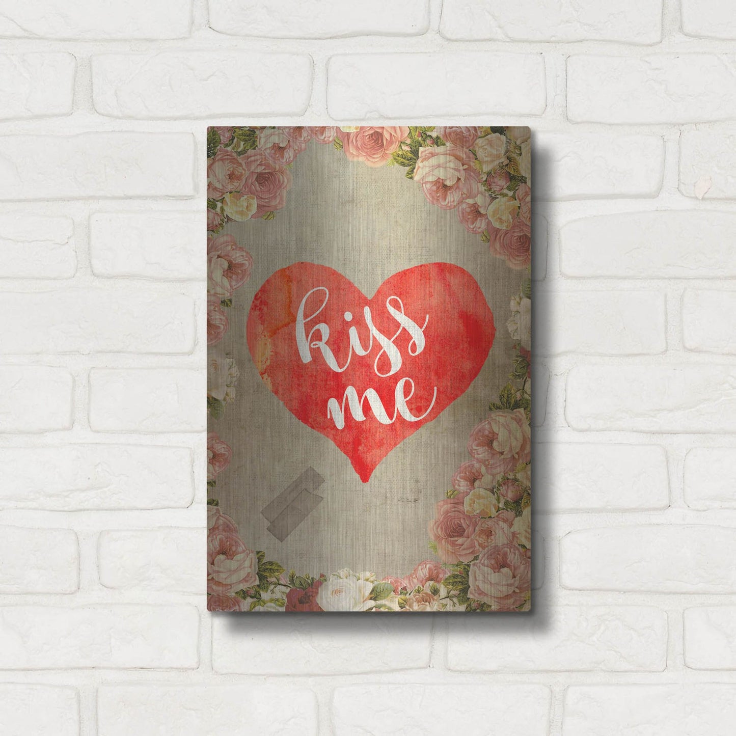 Luxe Metal Art 'Kiss Me' by Elo Marc, Metal Wall Art,12x16