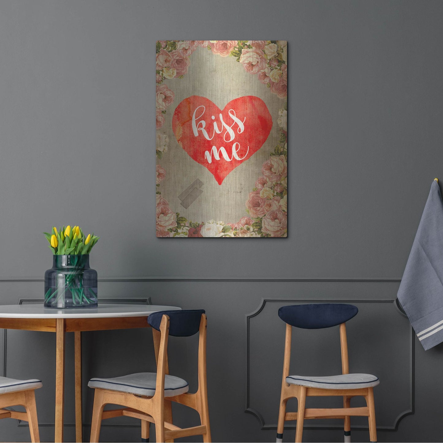 Luxe Metal Art 'Kiss Me' by Elo Marc, Metal Wall Art,24x36