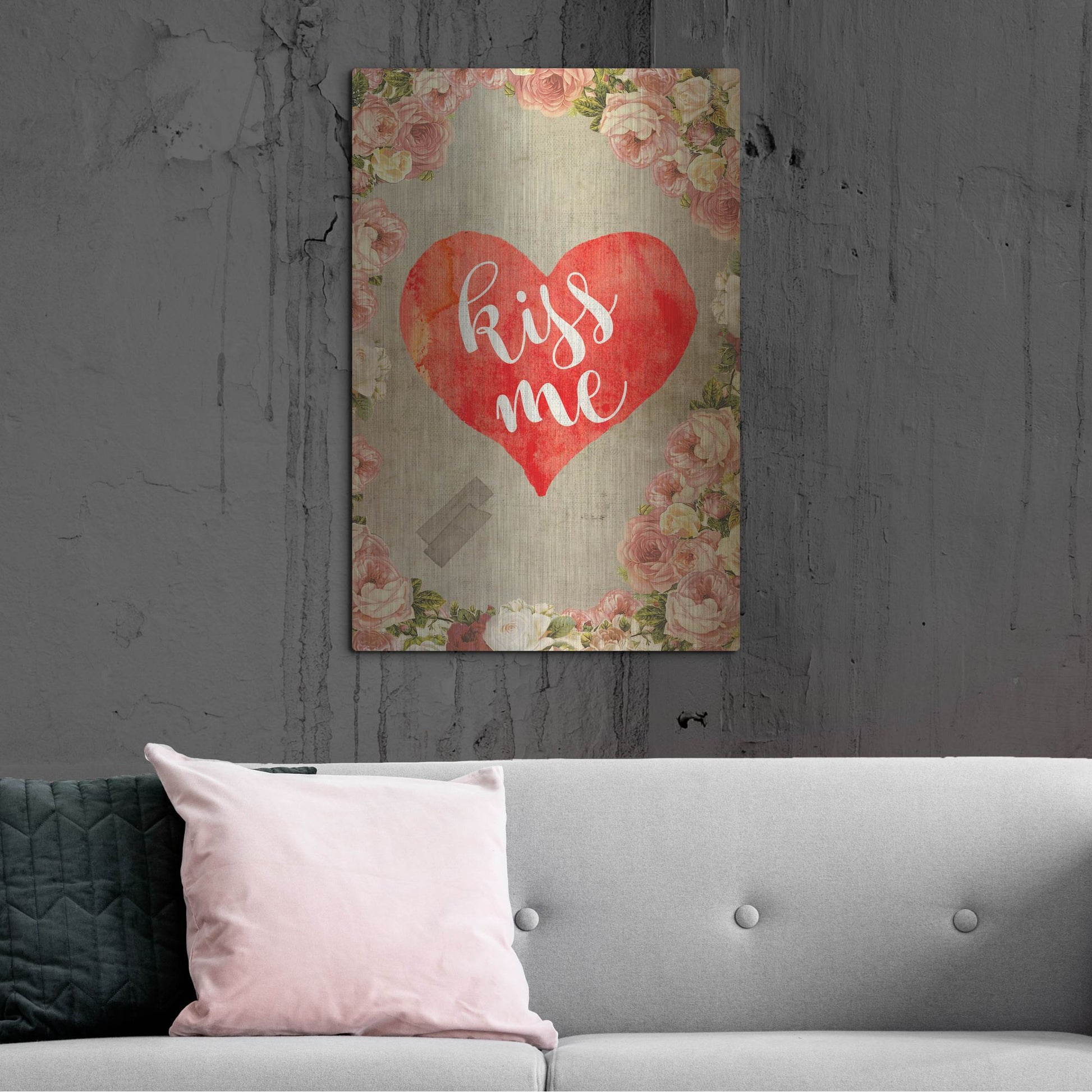 Luxe Metal Art 'Kiss Me' by Elo Marc, Metal Wall Art,24x36