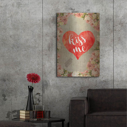 Luxe Metal Art 'Kiss Me' by Elo Marc, Metal Wall Art,24x36