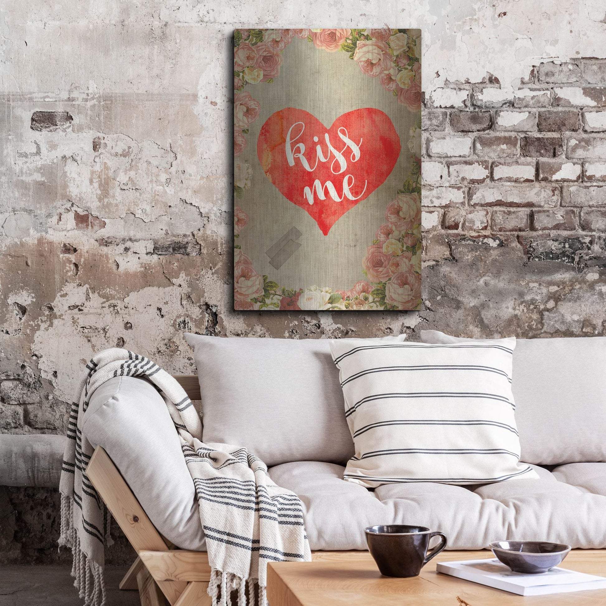 Luxe Metal Art 'Kiss Me' by Elo Marc, Metal Wall Art,24x36