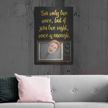 Luxe Metal Art 'You Only Live Once' by Elo Marc, Metal Wall Art,24x36