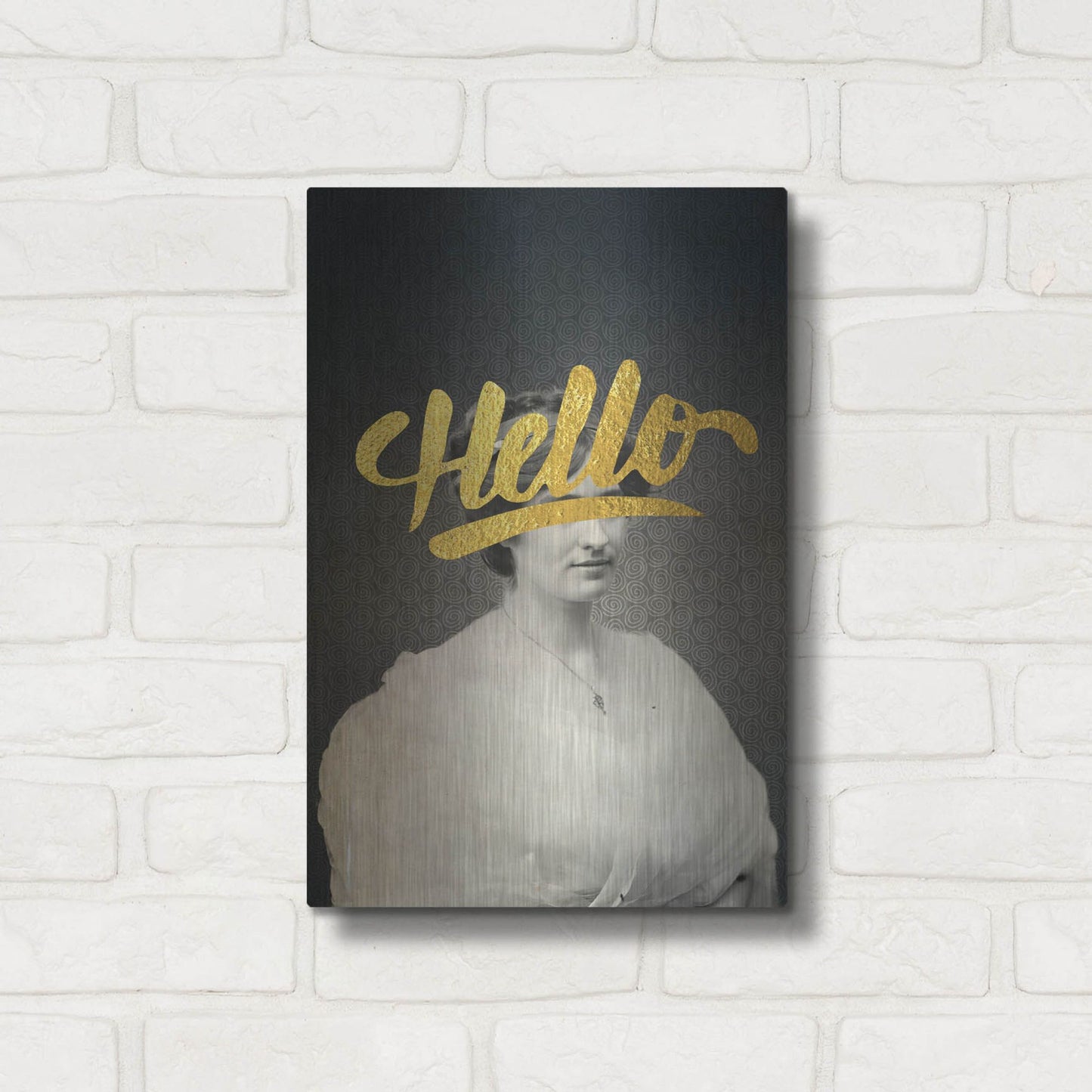 Luxe Metal Art 'Hello' by Elo Marc, Metal Wall Art,12x16