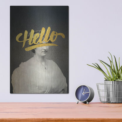 Luxe Metal Art 'Hello' by Elo Marc, Metal Wall Art,12x16