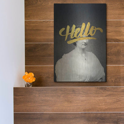 Luxe Metal Art 'Hello' by Elo Marc, Metal Wall Art,12x16