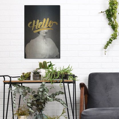 Luxe Metal Art 'Hello' by Elo Marc, Metal Wall Art,12x16
