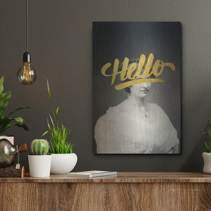 Luxe Metal Art 'Hello' by Elo Marc, Metal Wall Art,12x16