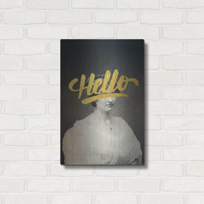 Luxe Metal Art 'Hello' by Elo Marc, Metal Wall Art,16x24