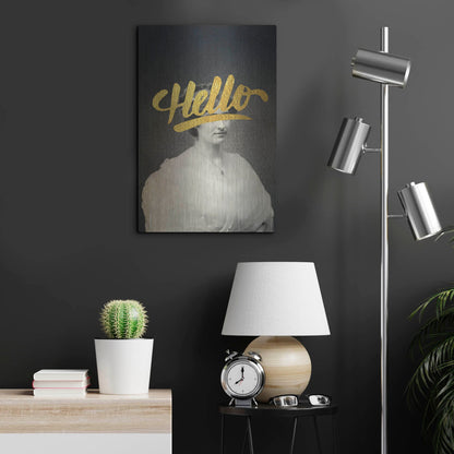 Luxe Metal Art 'Hello' by Elo Marc, Metal Wall Art,16x24