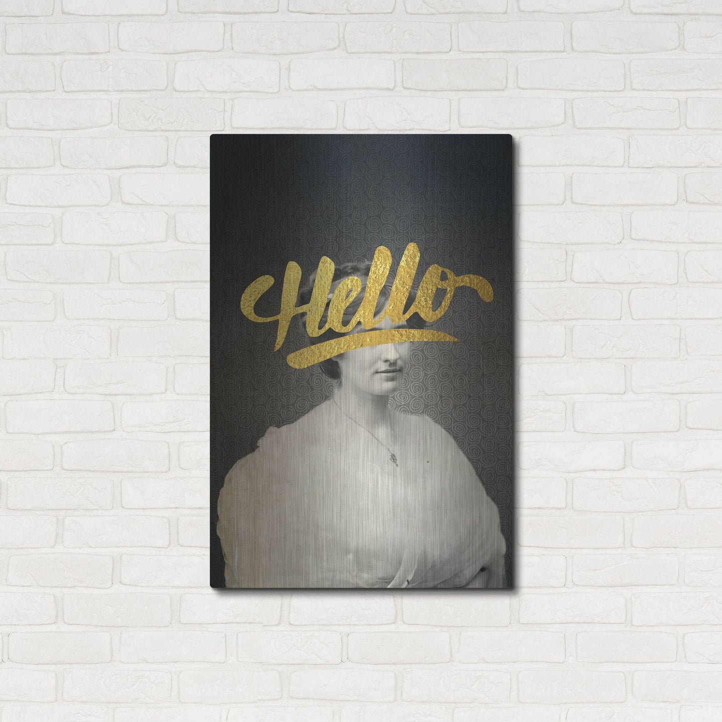Luxe Metal Art 'Hello' by Elo Marc, Metal Wall Art,24x36