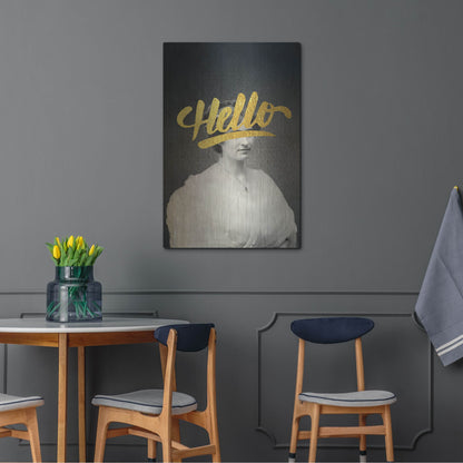 Luxe Metal Art 'Hello' by Elo Marc, Metal Wall Art,24x36