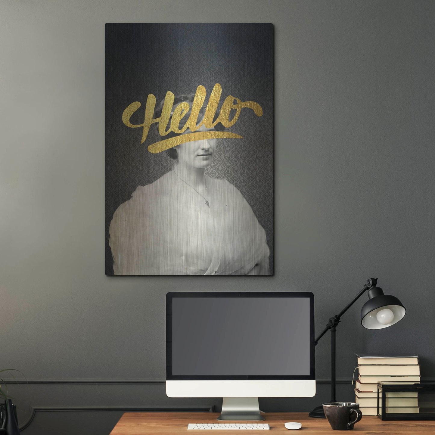 Luxe Metal Art 'Hello' by Elo Marc, Metal Wall Art,24x36
