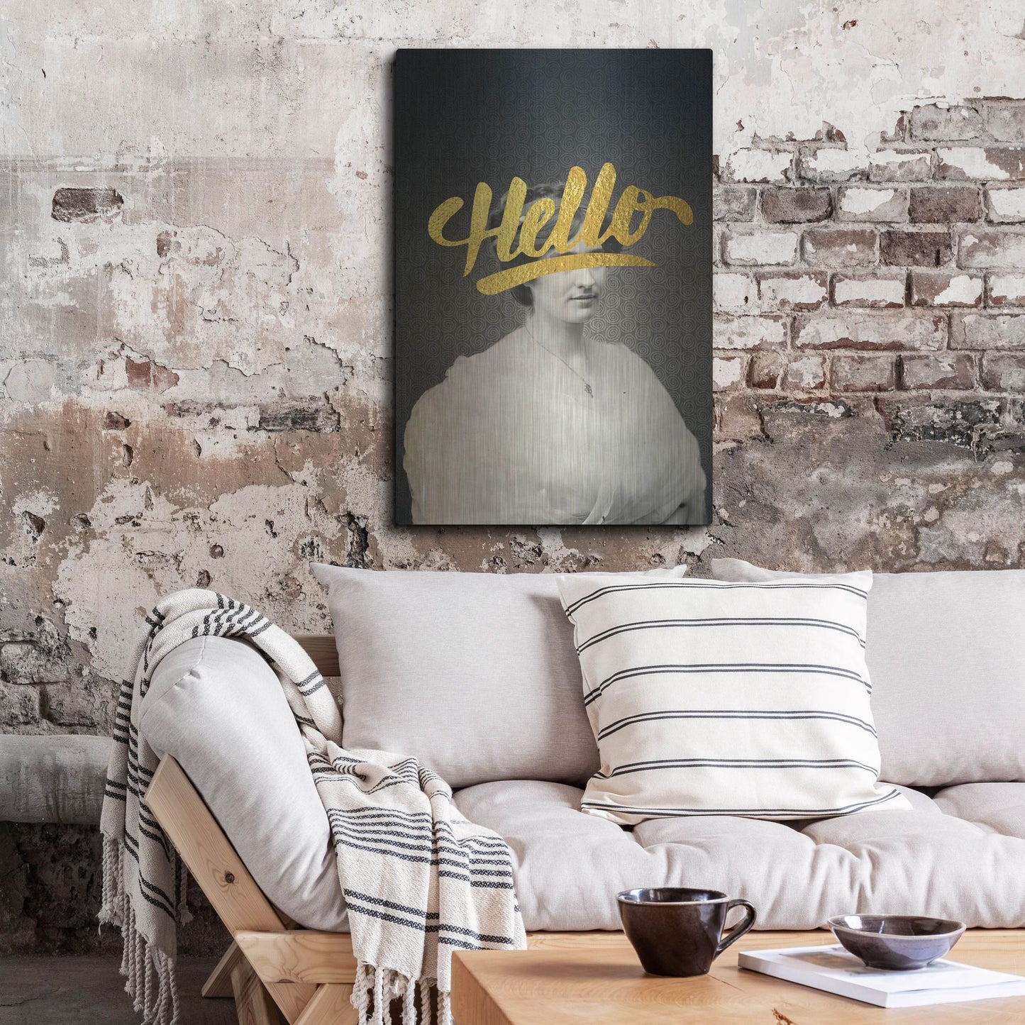 Luxe Metal Art 'Hello' by Elo Marc, Metal Wall Art,24x36