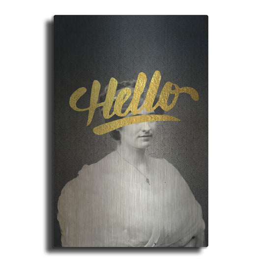 Luxe Metal Art 'Hello' by Elo Marc, Metal Wall Art