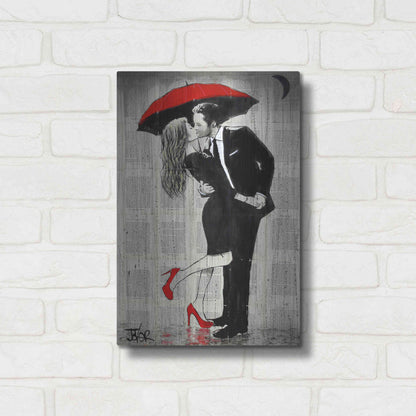 Luxe Metal Art 'The Kissing Rain' by Loui Jover, Metal Wall Art,12x16
