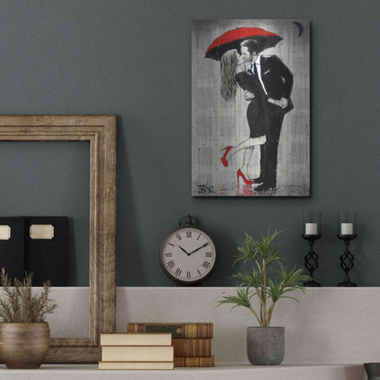 Luxe Metal Art 'The Kissing Rain' by Loui Jover, Metal Wall Art,12x16
