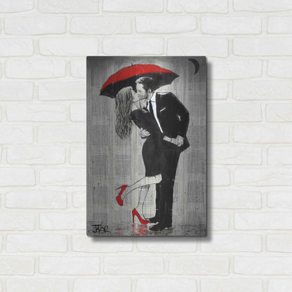 Luxe Metal Art 'The Kissing Rain' by Loui Jover, Metal Wall Art,16x24