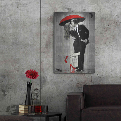 Luxe Metal Art 'The Kissing Rain' by Loui Jover, Metal Wall Art,24x36
