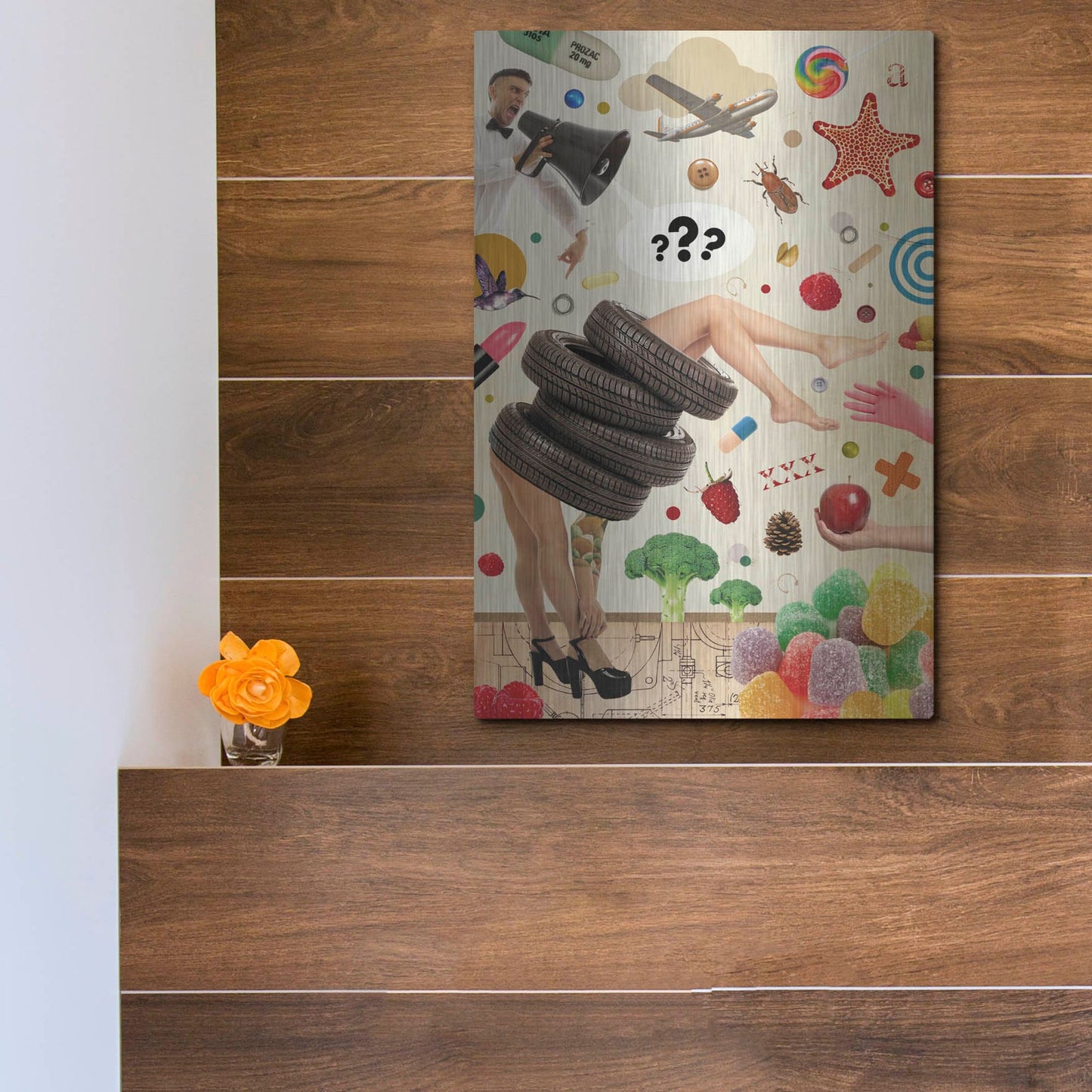 Luxe Metal Art 'Candid' by Elo Marc, Metal Wall Art,12x16