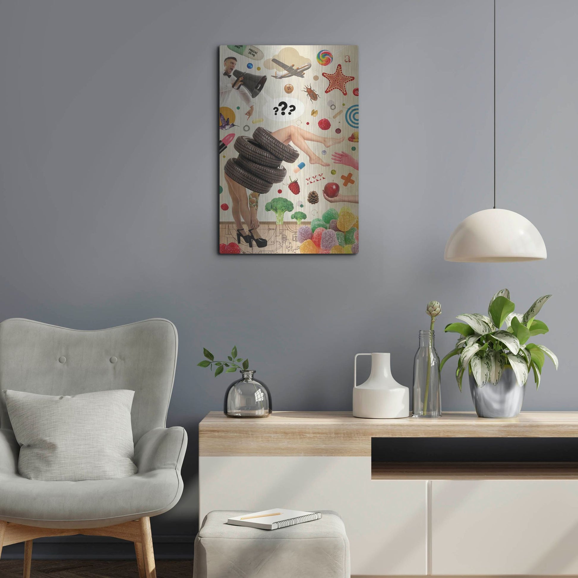 Luxe Metal Art 'Candid' by Elo Marc, Metal Wall Art,16x24