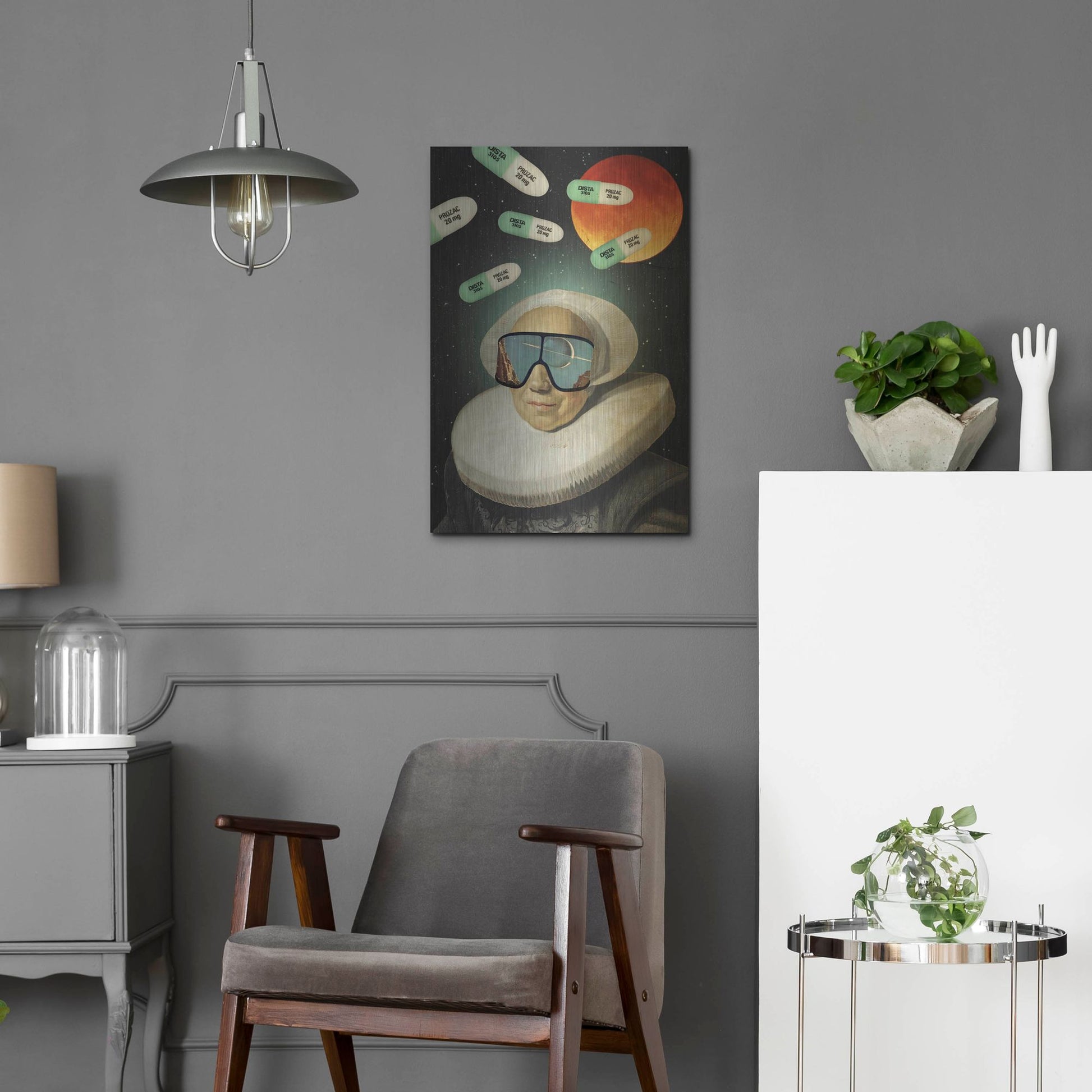 Luxe Metal Art 'Virtual Reality' by Elo Marc, Metal Wall Art,16x24
