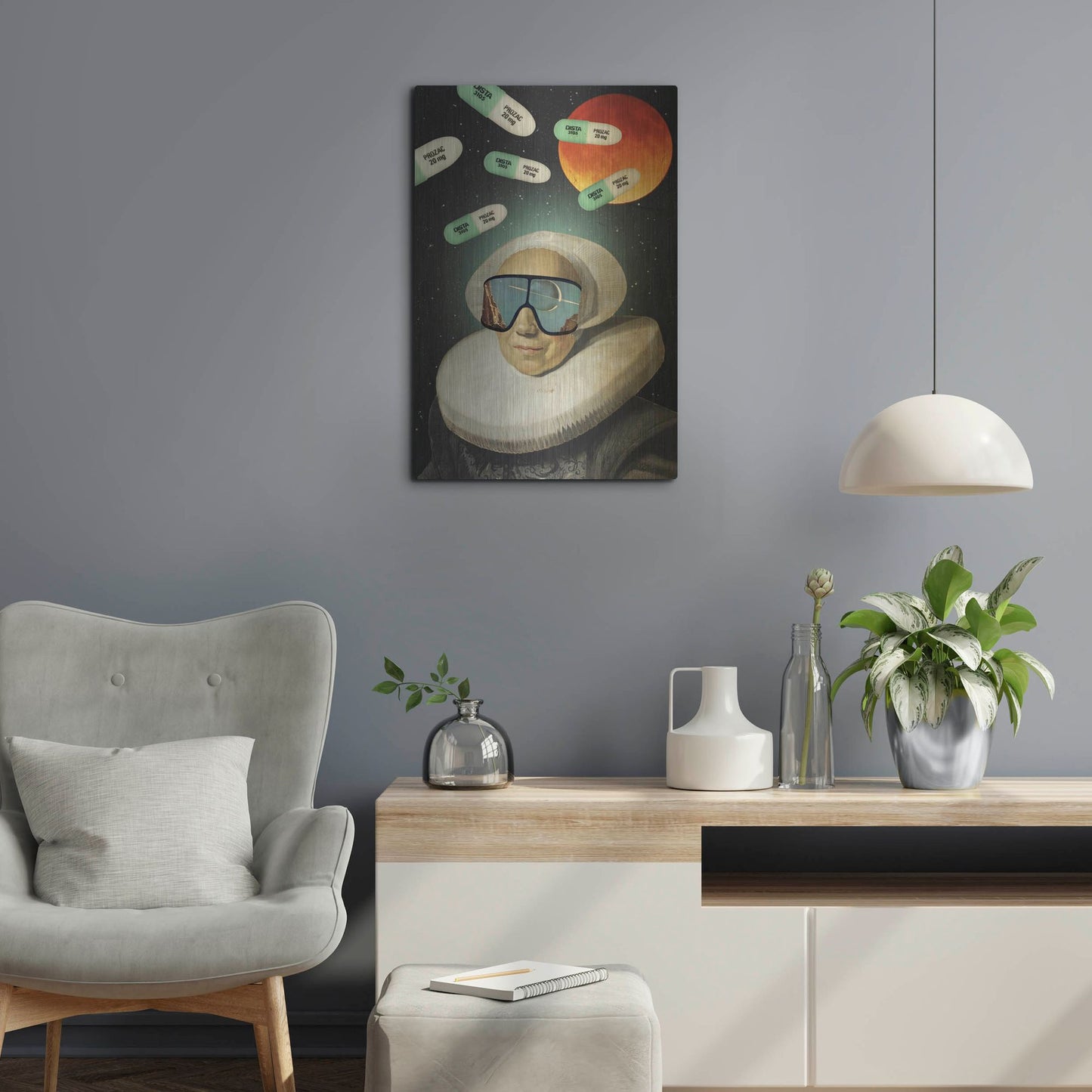 Luxe Metal Art 'Virtual Reality' by Elo Marc, Metal Wall Art,16x24